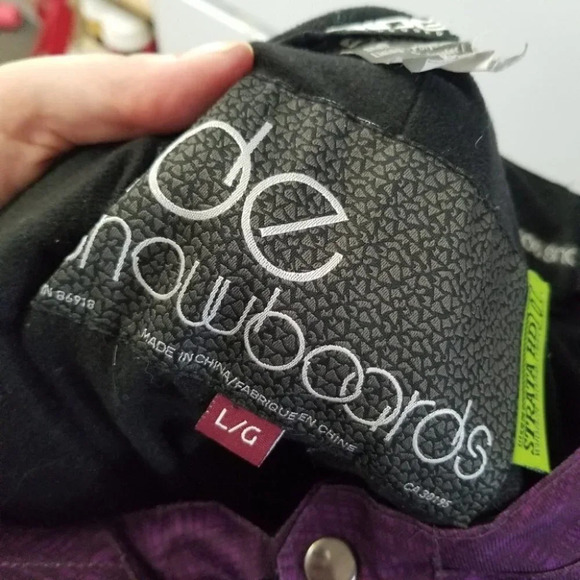 RIDE Snowboarding Ski Pants Lined Purple Black Pattern L - Picture 3 of 10